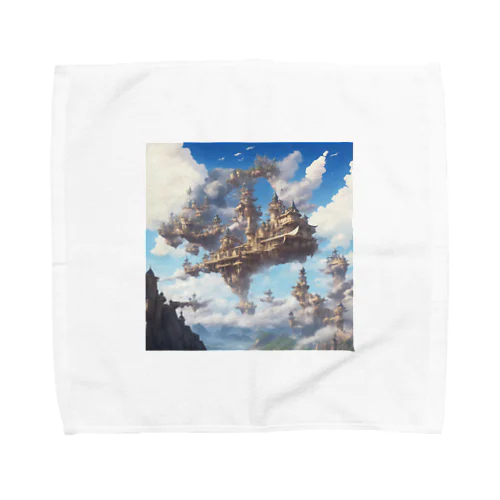 空に浮かぶ島のファンタジーグッズ Towel Handkerchief