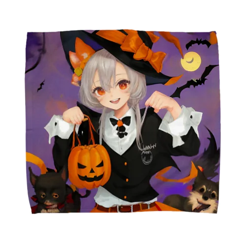 ワワ大好き魔女のハロウィン・キャンディ・キス Towel Handkerchief