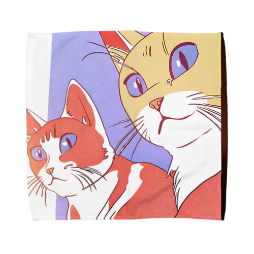 夕映え双猫 Towel Handkerchief