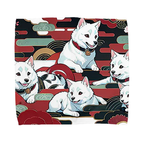 和柄:犬 Towel Handkerchief