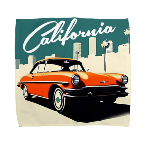 カリフォルニアのオレンジの車 Towel Handkerchief