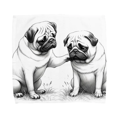 Pug's Gentle Touch Towel Handkerchief