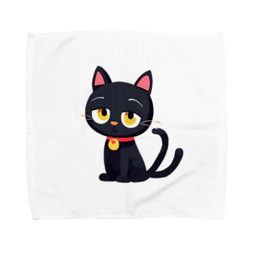 見つめる黒猫 Towel Handkerchief