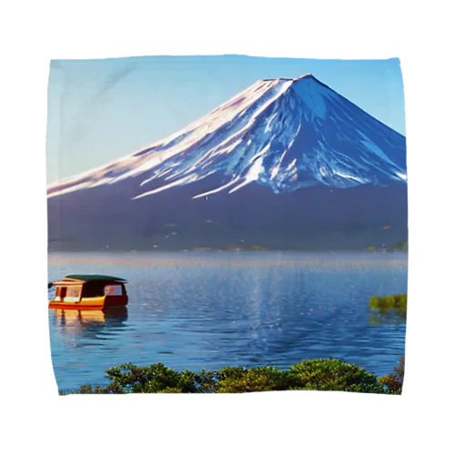 富士山と湖 Towel Handkerchief