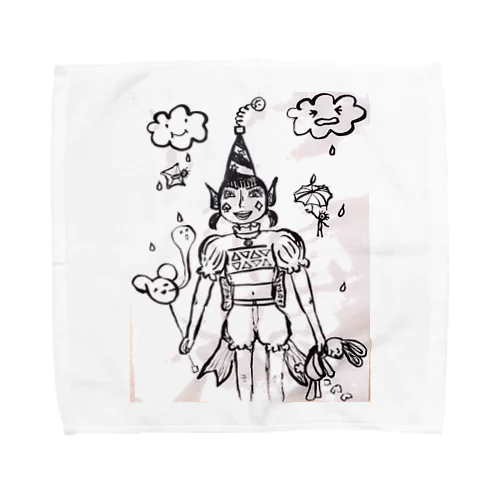 遊園地のピエロ Towel Handkerchief