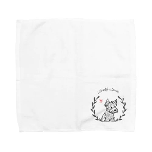 テリアのいる幸せな暮らし(シンプル) Towel Handkerchief