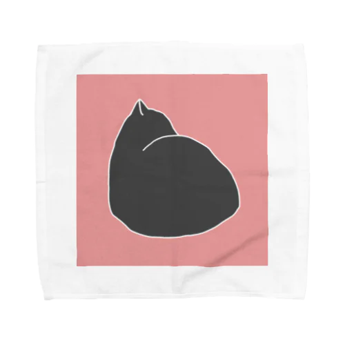 ねこねこシルエット　ピンク Towel Handkerchief