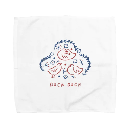 アヒルと植物 Towel Handkerchief
