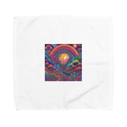 サイケな自然イラストグッズ Towel Handkerchief