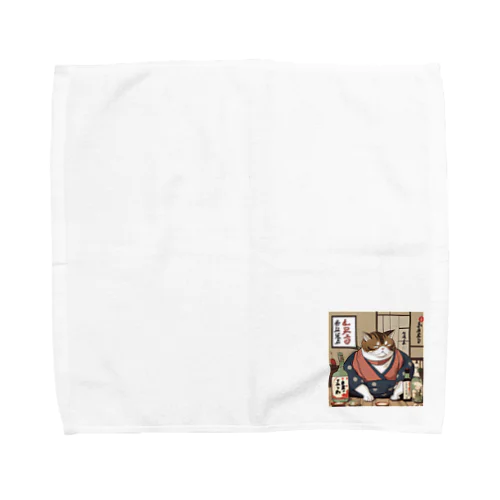 酔いどれ猫　酔雷 Towel Handkerchief