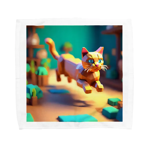 Run Cat Towel Handkerchief