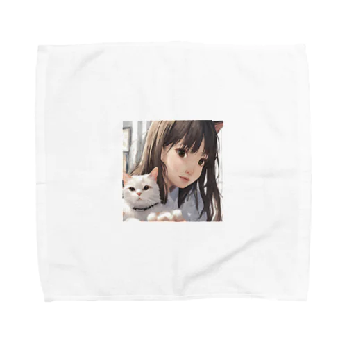 猫と少女 Towel Handkerchief