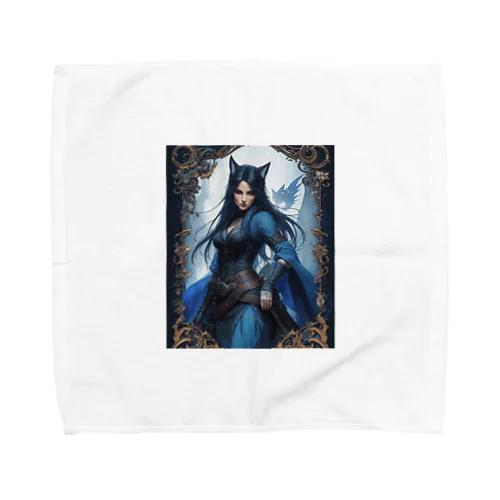 「狐魔女の蒼き炎」 ： "The Azure Flames of the Fox Witch" Towel Handkerchief