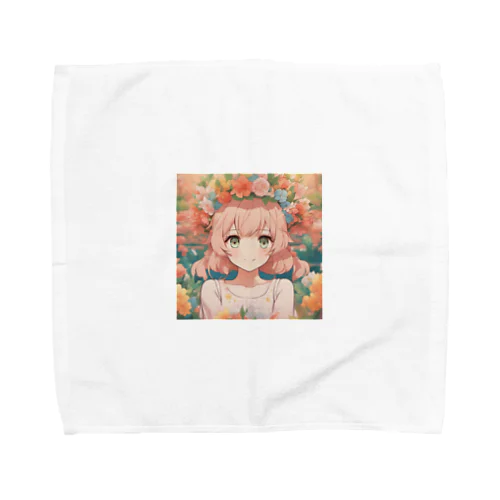  花咲く彼方の美少女のアートコレクションBeauty Amidst Blossoms - Girl's Art Collection タオルハンカチ