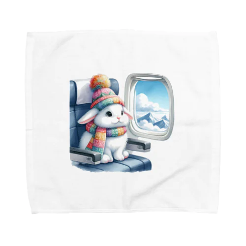 Sitting rabbit（座るウサギ） Towel Handkerchief