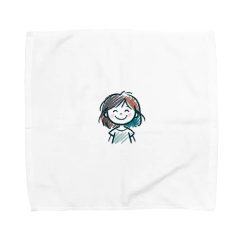 クレヨンイラスト少女 Towel Handkerchief