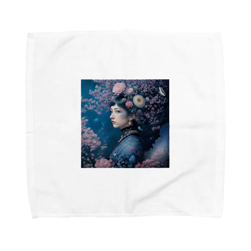 「夜桜の幻想：桜の精霊」 - "Night Sakura Fantasia: Spirit of the Cherry Blossom" Towel Handkerchief