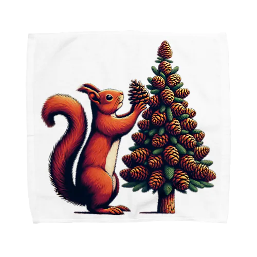 リスのクリスマス Towel Handkerchief