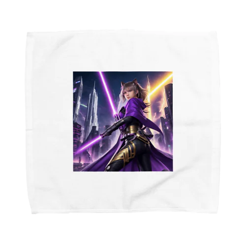 「銀河都市の猫耳戦姫」 - ： "Galactic City's Cat-Eared Warrior Princess" Towel Handkerchief