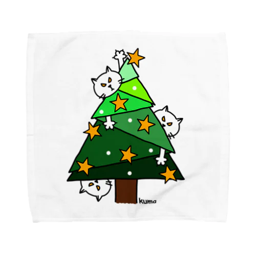 ニャンコの楽しいクリスマス Towel Handkerchief