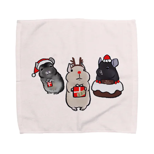 デグーくんとチンチラズのクリスマス Towel Handkerchief