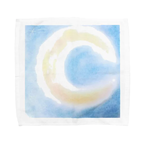 三日月　パステルアート Towel Handkerchief