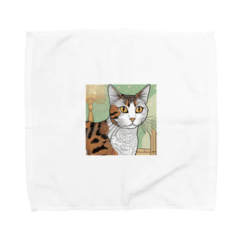 じっと見つめる猫 Towel Handkerchief