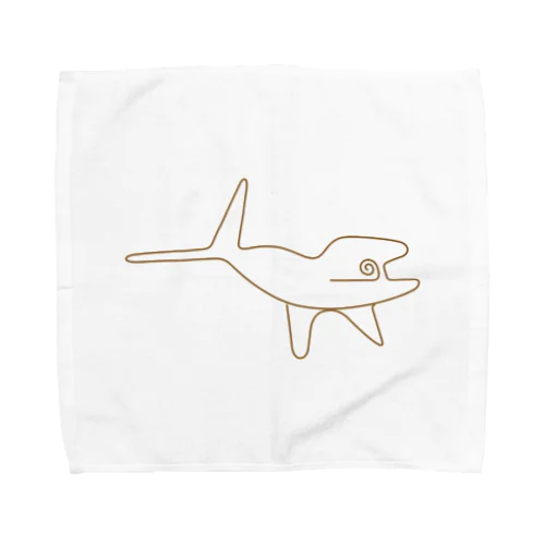 ナスカの地上絵風のクジラ Towel Handkerchief