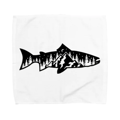 山？　魚？ Towel Handkerchief