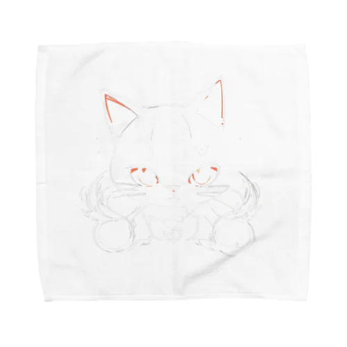 後ろの色に塗られるねこさん Towel Handkerchief