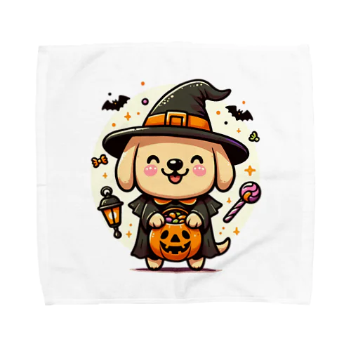 ハロウィンワンコ・ランタンライトアップ Towel Handkerchief