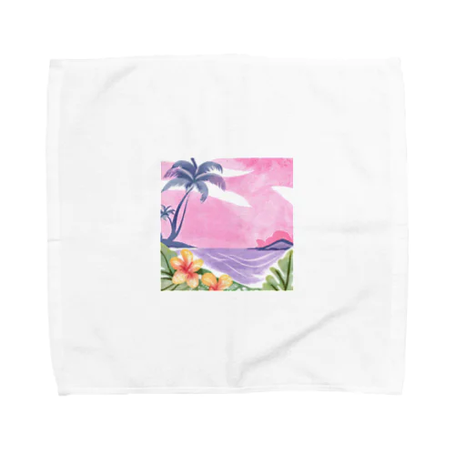 Hawaii　海とハイビスカス Towel Handkerchief