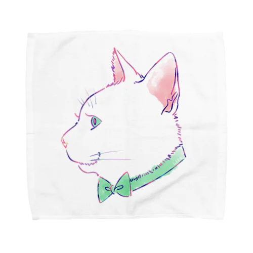 White cat Towel Handkerchief