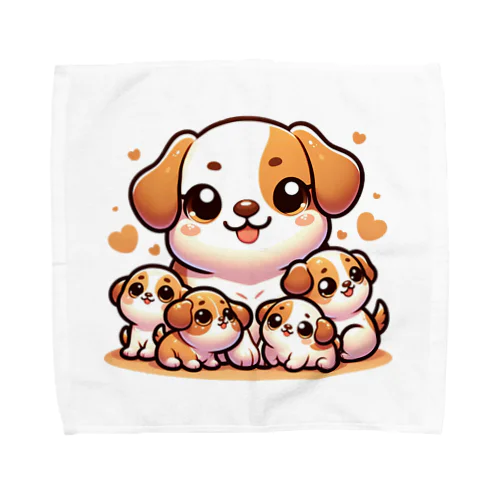 わんぱく子犬とやさしいママ Towel Handkerchief