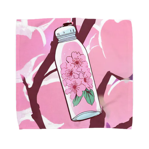 水筒の中の桜 タオルハンカチ