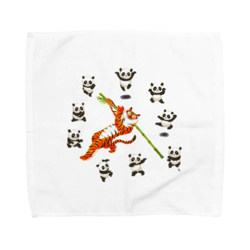 パンダちゃんとトラちゃん（功夫） Towel Handkerchief