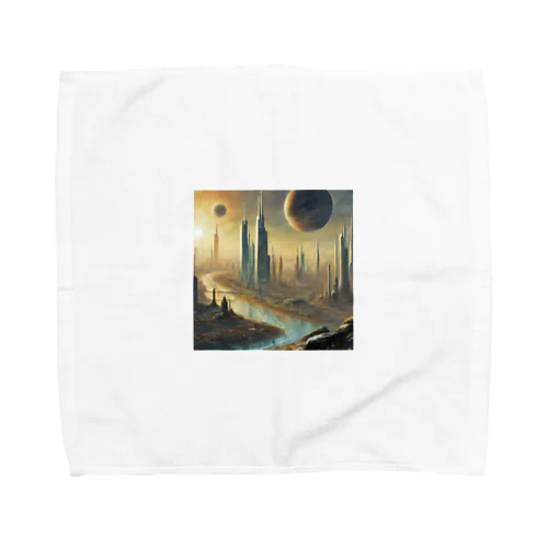 惑星と近未来都市 Towel Handkerchief