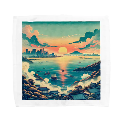 東京湾の初日の出 Towel Handkerchief