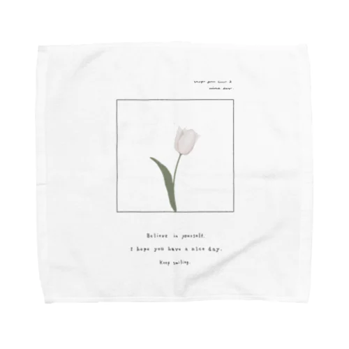Powderpink tulip , Logoflame . Towel Handkerchief