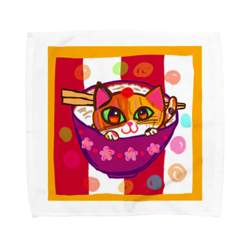 猫と梅干しとご飯 Towel Handkerchief