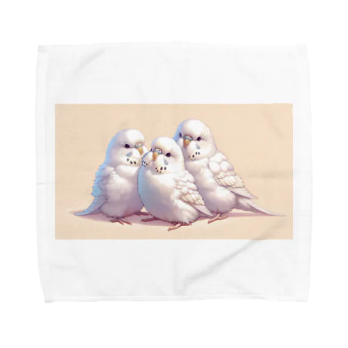 白いセキセイインコ Towel Handkerchief