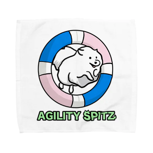 AGILITY SPITZ「ぴょ〜んと飛ぶよ」 タオルハンカチ