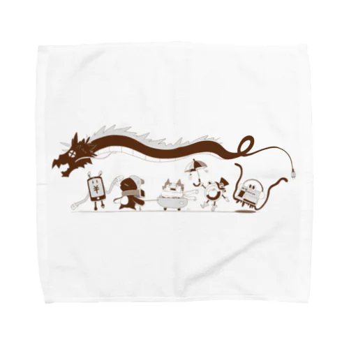 デジタルなモンスターたち・モノクロ Towel Handkerchief