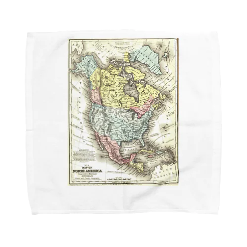 Old Map Of North America.  北 アメリカ の 古 地図。 タオルハンカチ