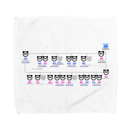 パンダファミリー相関図 Towel Handkerchief