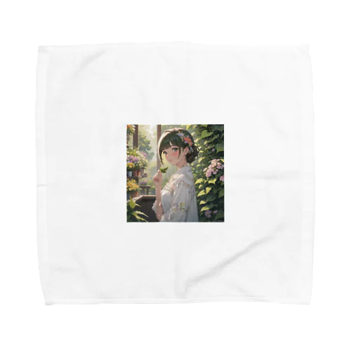 植物や花を大切にする環境意識の高い子リス Towel Handkerchief
