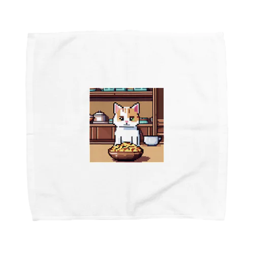 ご飯を待っている猫 Towel Handkerchief