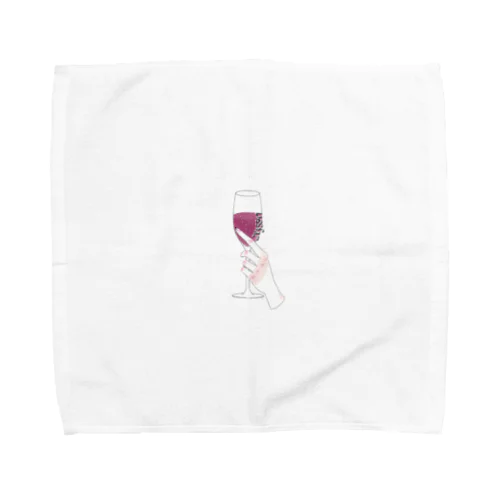 ワインを持った量産系 Towel Handkerchief