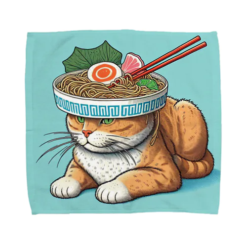 ラーメン猫 タオルハンカチ