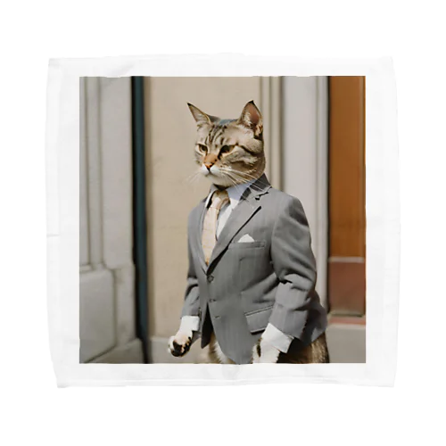 スーツねこ Towel Handkerchief